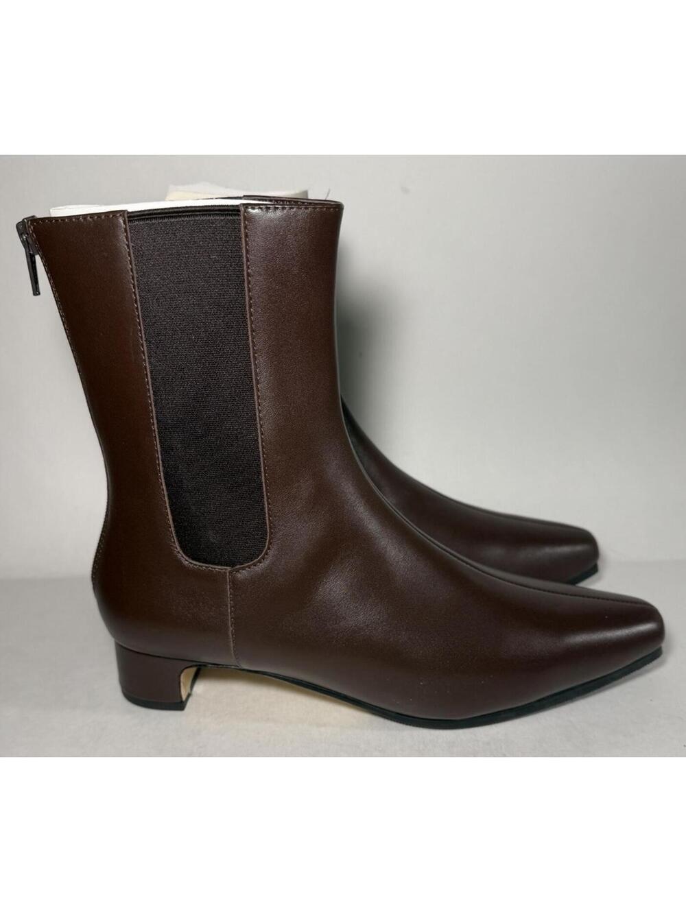 QUINCE Italian Leather Kitten Heel Ankle Bootie Espresso